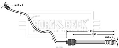 BBH7786 BORG & BECK Тормозной шланг