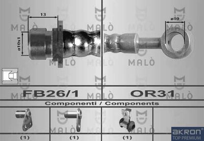 80466 AKRON-MALÒ Тормозной шланг