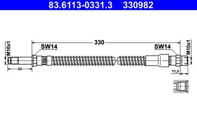 83611303313 ATE Тормозной шланг