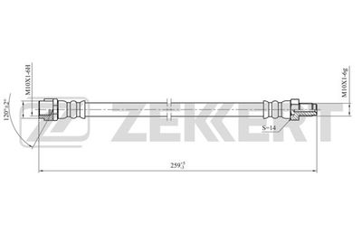 BS9451 ZEKKERT Тормозной шланг