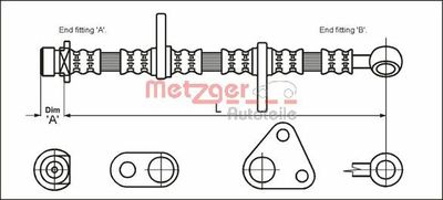 4113601 METZGER Тормозной шланг