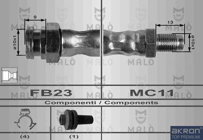 8432 AKRON-MALÒ Тормозной шланг