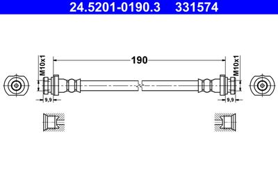 24520101903 ATE Тормозной шланг