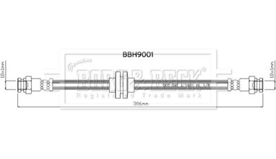 BBH9001 BORG & BECK Тормозной шланг