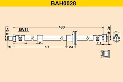 BAH0028 BARUM Тормозной шланг