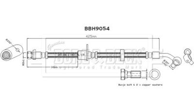 BBH9054 BORG & BECK Тормозной шланг