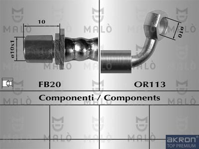 80612 AKRON-MALÒ Тормозной шланг