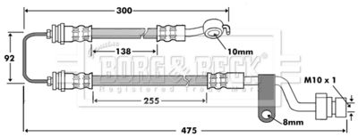 BBH7467 BORG & BECK Тормозной шланг