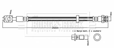 BBH8732 BORG & BECK Тормозной шланг