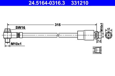 24516403163 ATE Тормозной шланг