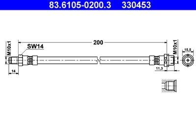 83610502003 ATE Тормозной шланг