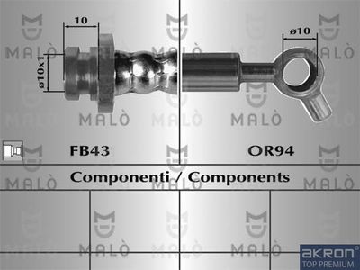 80072 AKRON-MALÒ Тормозной шланг