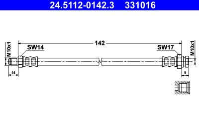 24511201423 ATE Тормозной шланг