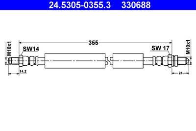 24530503553 ATE Тормозной шланг