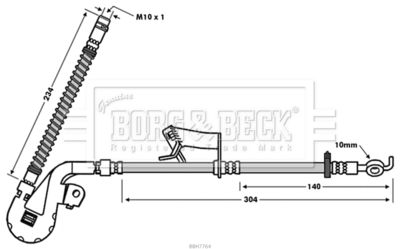 BBH7764 BORG & BECK Тормозной шланг