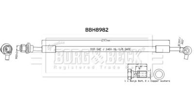 BBH8982 BORG & BECK Тормозной шланг