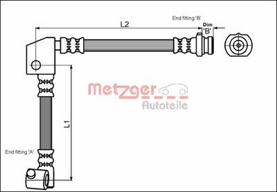 4114737 METZGER Тормозной шланг