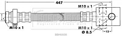 BBH6608 BORG & BECK Тормозной шланг