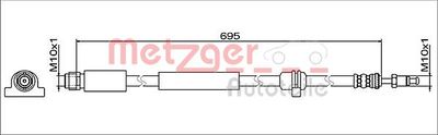 4112076 METZGER Тормозной шланг