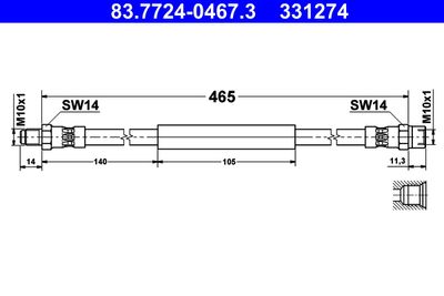 83772404673 ATE Тормозной шланг