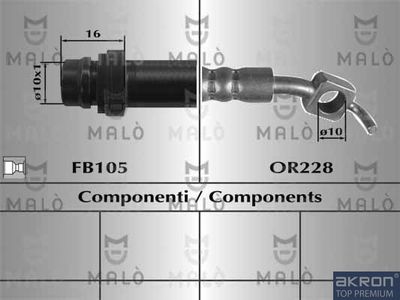 80710 AKRON-MALÒ Тормозной шланг