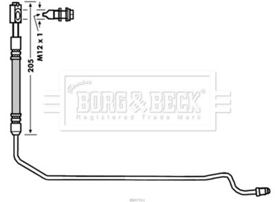 BBH7911 BORG & BECK Тормозной шланг