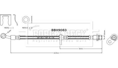 BBH9083 BORG & BECK Тормозной шланг