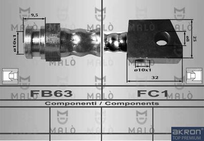 80550 AKRON-MALÒ Тормозной шланг