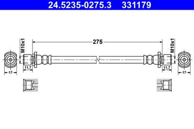 24523502753 ATE Тормозной шланг