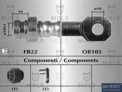 80564 AKRON-MALÒ Тормозной шланг