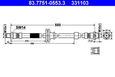 83775105533 ATE Тормозной шланг