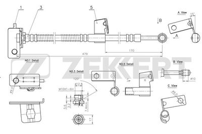 BS9076 ZEKKERT Тормозной шланг