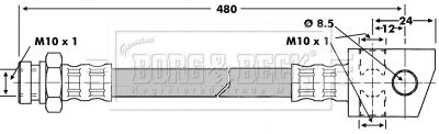 BBH6704 BORG & BECK Тормозной шланг