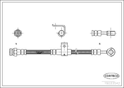 19033542 CORTECO Тормозной шланг