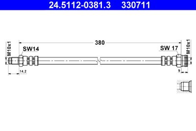 24511203813 ATE Тормозной шланг