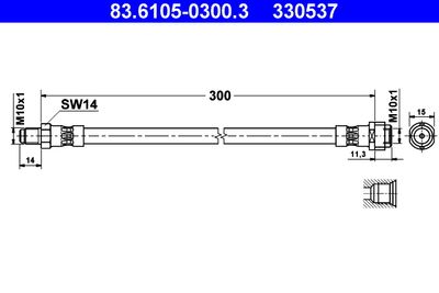 83610503003 ATE Тормозной шланг