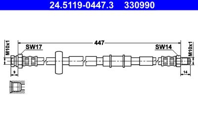 24511904473 ATE Тормозной шланг