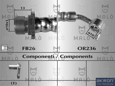 80765 AKRON-MALÒ Тормозной шланг