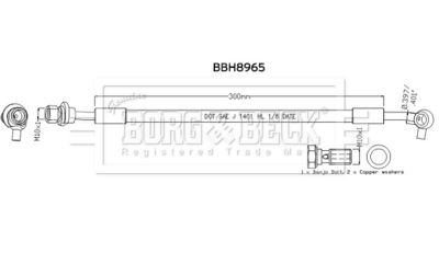 BBH8965 BORG & BECK Тормозной шланг