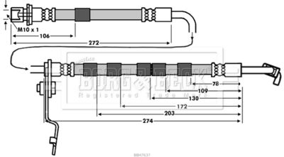 BBH7637 BORG & BECK Тормозной шланг