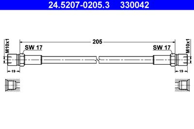 24520702053 ATE Тормозной шланг