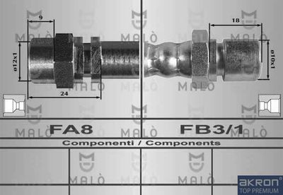 80333 AKRON-MALÒ Тормозной шланг