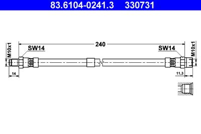 83610402413 ATE Тормозной шланг
