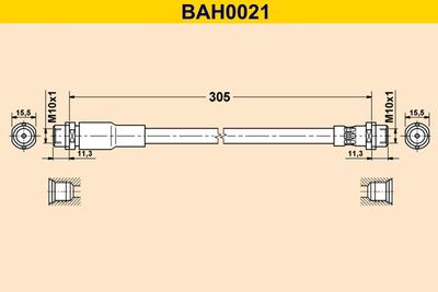 BAH0021 BARUM Тормозной шланг