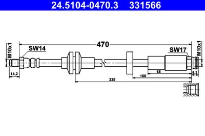 24510404703 ATE Тормозной шланг