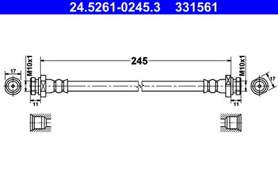 24526102453 ATE Тормозной шланг