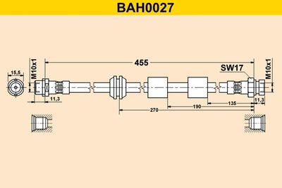 BAH0027 BARUM Тормозной шланг