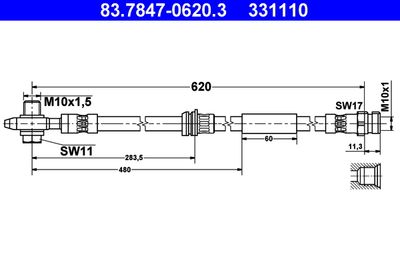 83784706203 ATE Тормозной шланг