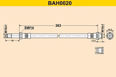 BAH0020 BARUM Тормозной шланг