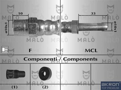 80716 AKRON-MALÒ Тормозной шланг